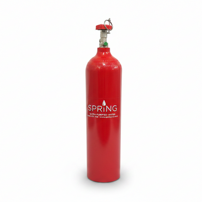 Refillable Co2 bottle on a white background