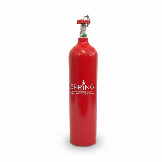 Refillable Co2 bottle on a white background