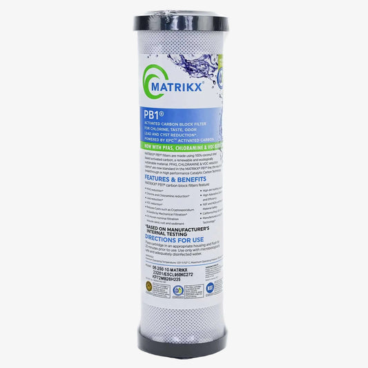 Matrikx water filter cartridge on a white background