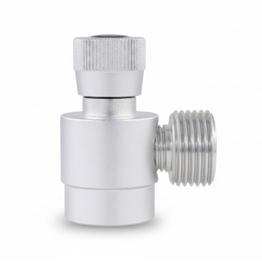 Metal valve on a white background