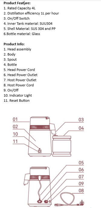3 Litre Water Distiller